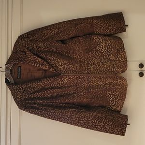 Pamela McCoy brown print leather jacket size M